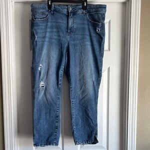 Maurices Blue Distressed Ankle Jeans